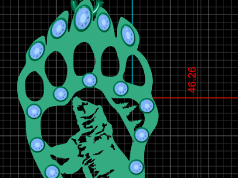Bear paw gold pendant Modello di stampa 3D