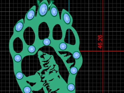 Bear paw gold pendant 3D Print Model