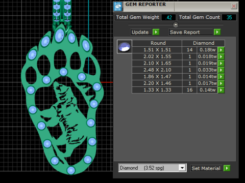 Bear paw gold pendant Modello di stampa 3D