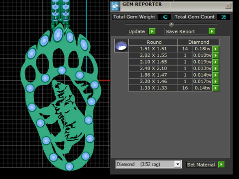 Bear paw gold pendant 3D Print Model