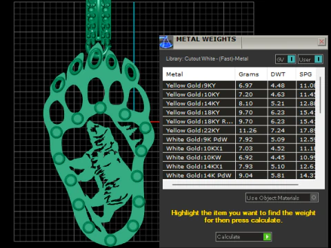 Bear paw gold pendant 3D Print Model