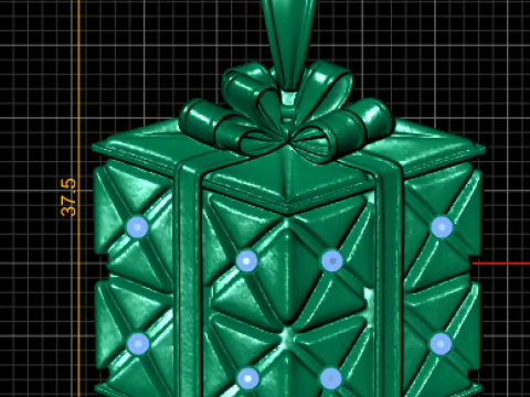 Gold gift box pendant 3D Print Model