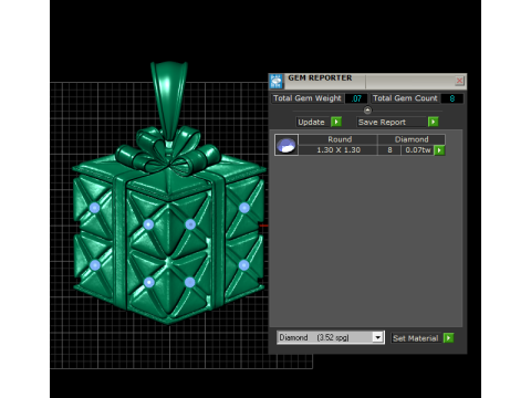 Gold gift box pendant 3D Print Model