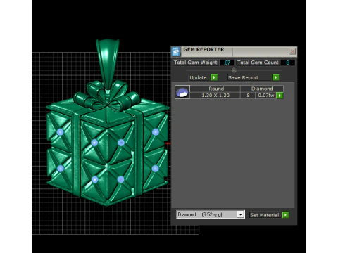 Gold gift box pendant 3D Print Model