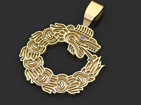 Gold dragon pendant 3D Print Model