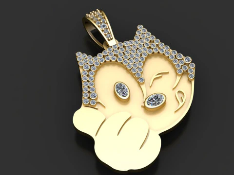 Gold cat pendant 3D Print Model