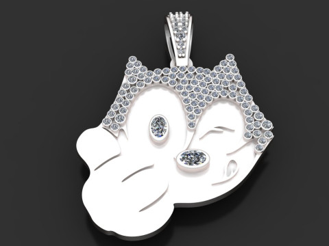 Gold cat pendant 3D 프린트 모델