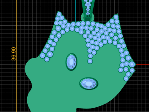 Gold cat pendant 3D 프린트 모델