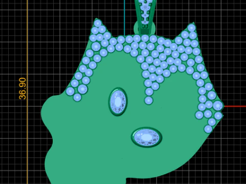 Gold cat pendant 3D Print Model