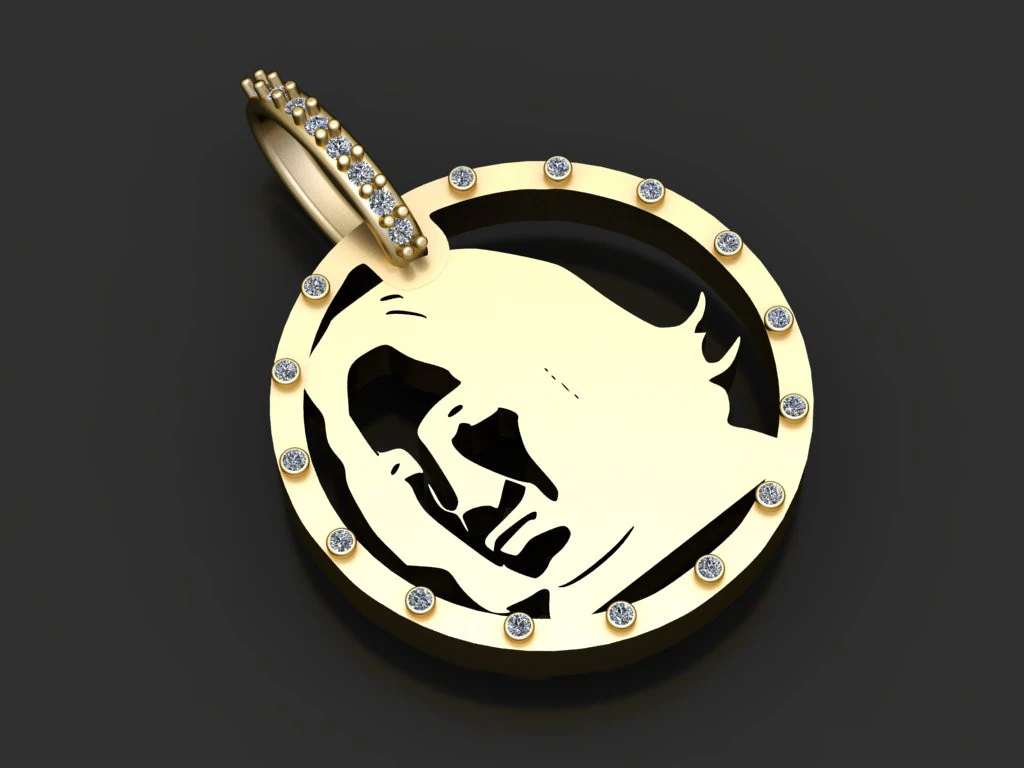 Custom portrait pendant 3D Print Model .c4d .max .obj .3ds .fbx .stl .blend 