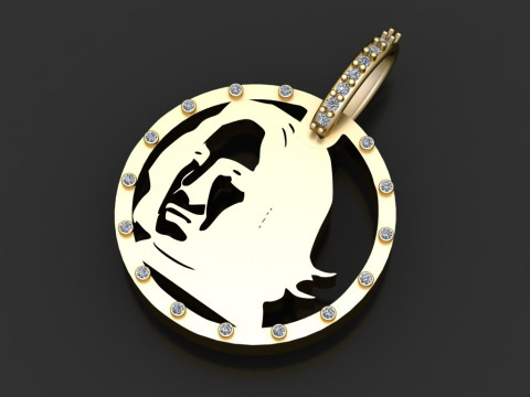 Custom portrait pendant Modello di stampa 3D