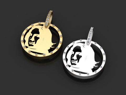 Custom portrait pendant Modello di stampa 3D
