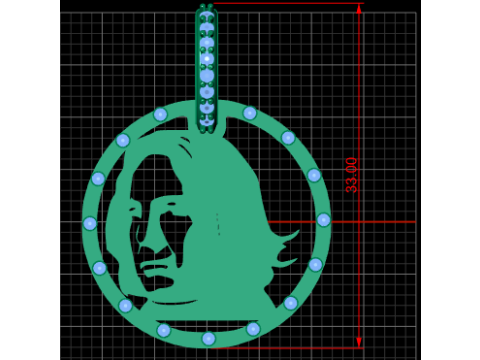 Custom portrait pendant Modello di stampa 3D