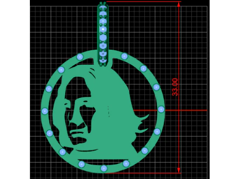 Custom portrait pendant 3D Print Model