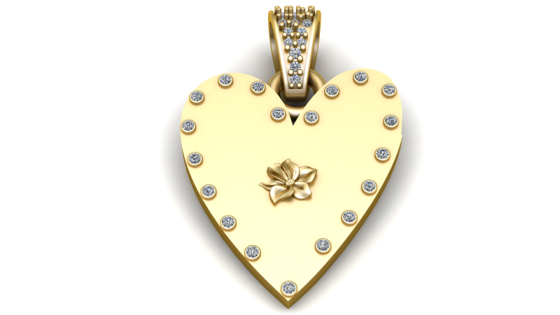 Heart Pendant Modello di stampa 3D .c4d .max .obj .3ds .fbx .stl .blend 