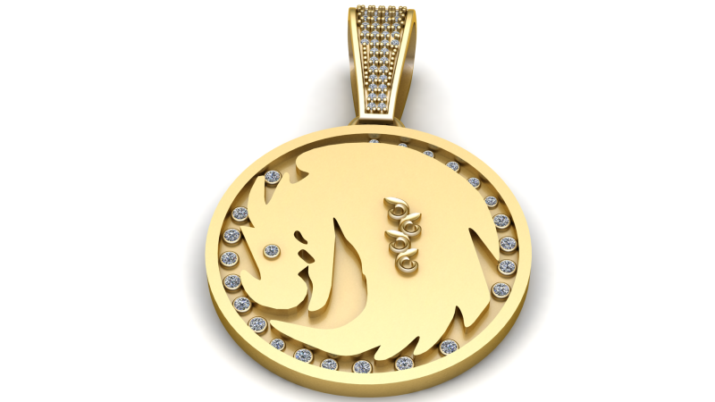 Lion Pendant 3d printable model Modelo de Impressão 3D .c4d .max .obj .3ds .fbx .stl .blend
