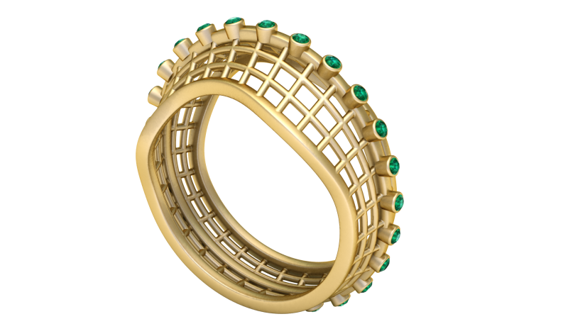 Emerald Ring 3d printable model 3Dプリントモデル .c4d .max .obj .3ds .fbx .stl .blend 