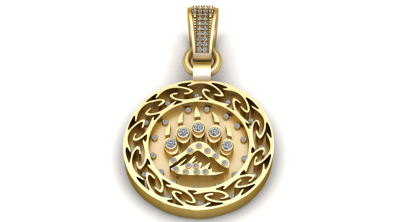 Bear Paw Pendant 3d printable model Modelo de impresión 3D .c4d .max .obj .3ds .fbx .stl .blend 