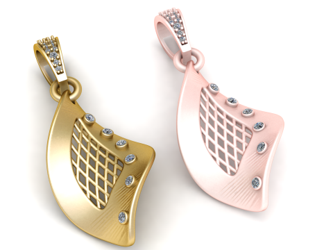 现代黄金吊坠 3D 可打印模型 3D 打印模型