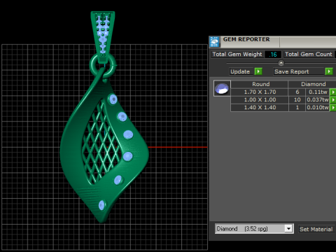 现代黄金吊坠 3D 可打印模型 3D 打印模型