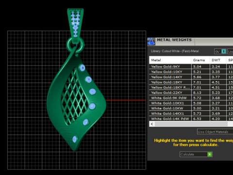 现代黄金吊坠 3D 可打印模型 3D 打印模型