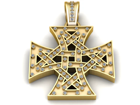 Ciondolo croce d'oro Modello di stampa 3D