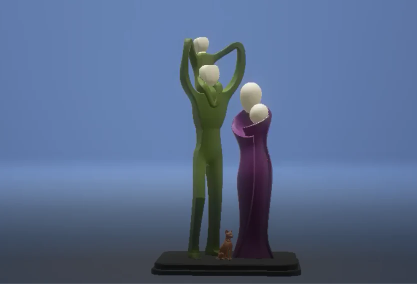 Family sculpture 3D Print Model .c4d .max .obj .3ds .fbx .stl .blend