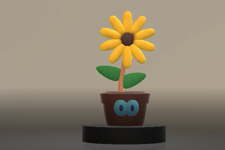 Cartoon sunflower 3D Print Model .c4d .max .obj .3ds .fbx .stl .blend