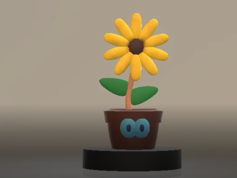 Cartoon sunflower 3D Print Model