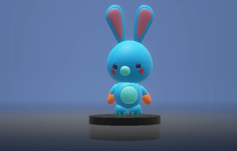 Cute blue rabbit 3D 打印模型 .c4d .max .obj .3ds .fbx .stl .blend 
