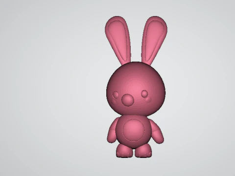 Cute blue rabbit 3D Print Model