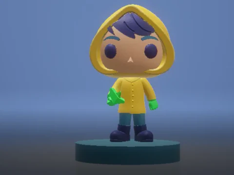 3D-Regenmantel-Charakter 3D Druckmodell