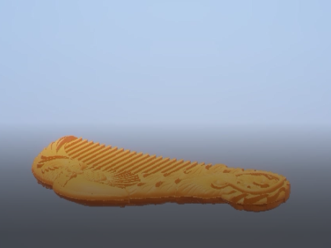 Natural Peach Wood comb 3d printable model 3D 프린트 모델