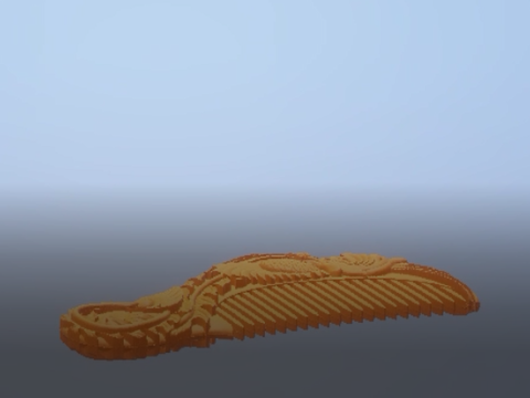 Natural Peach Wood comb 3d printable model 3D printmodel