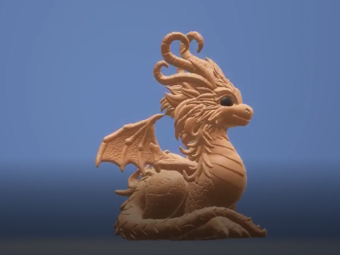 Cute Dragon toy 3d printable model Modelo de Impressão 3D