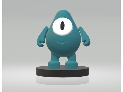 Happy Cartoon Character 3d printable model 3D Druckmodell