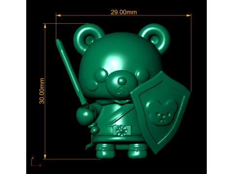 Bear knight 3D Printing Model 3D Print Model