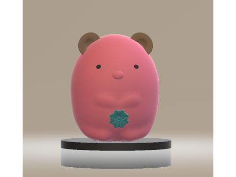 Cute pink pig 3d printable model Model Cetak 3D