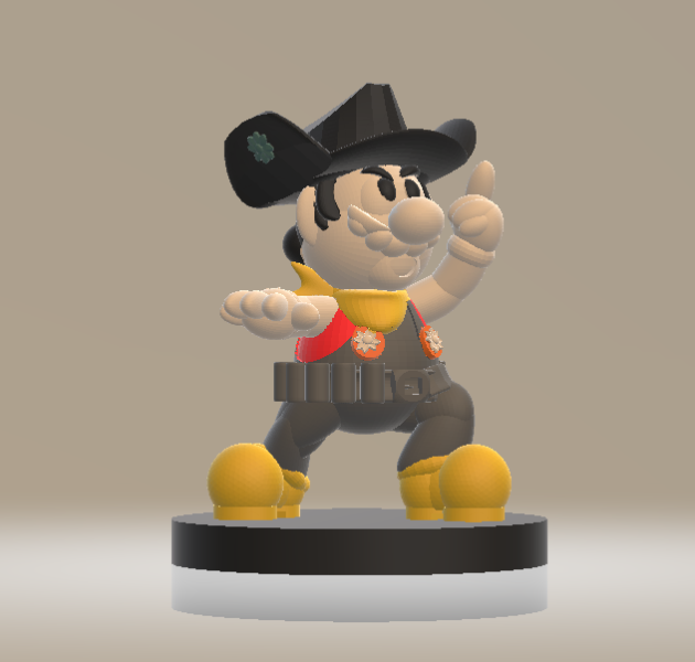Cowboy Mario 3d printable model 3D 打印模型 .c4d .max .obj .3ds .fbx .stl .blend