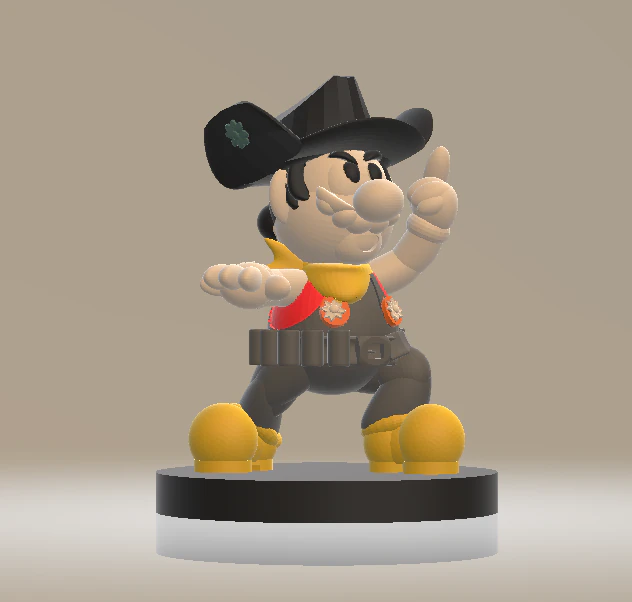 Cowboy Mario 3d printable model 3D Print Model .c4d .max .obj .3ds .fbx .stl .blend