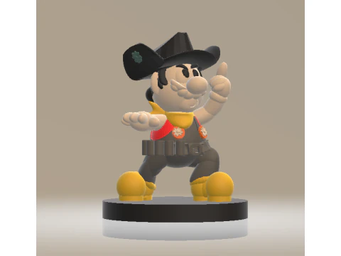 Modello stampabile in 3D del cowboy Mario Modello di stampa 3D