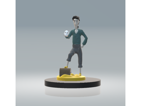 Golden Boy Phone Stand 3d printable model Modelo de Impressão 3D