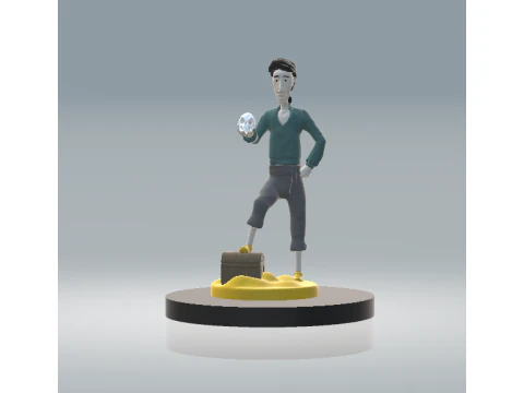 Подставка для телефона Golden Boy 3d модель для печати 3D Принт Модель