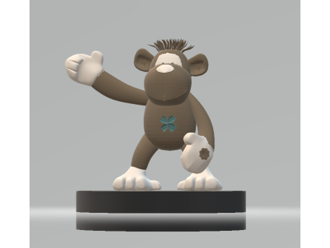 Stuffed Monkey Toy 3d printable model Model do druku 3D