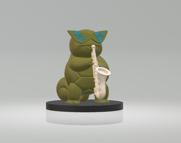 Squirtle Saxophone 3d printable model 3D Druckmodell .c4d .max .obj .3ds .fbx .stl .blend