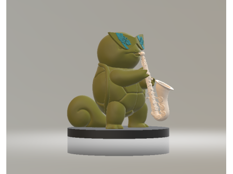 Squirtle Saxophone 3d printable model Model do druku 3D