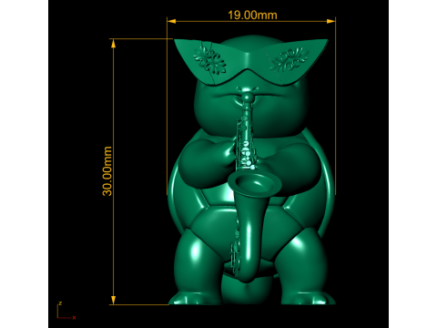 Squirtle Saxophone 3d printable model Model do druku 3D