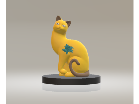 Geometric Cat 3d printable model Modelo de Impressão 3D