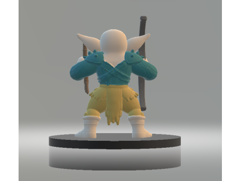 Chibi Goblin Fighter 3d printable model Model Cetak 3D