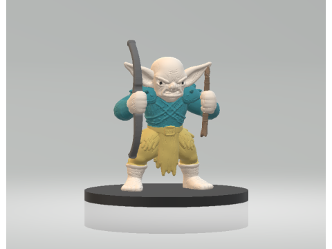 Chibi Goblin Fighter 3d printable model Model Cetak 3D